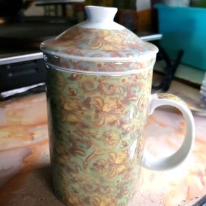 3 pcs porcelain tea cup mug with loose infuser & lid